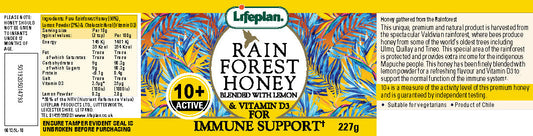 Rainforest Honey Active 10+ with Lemon and Vitamin D3
