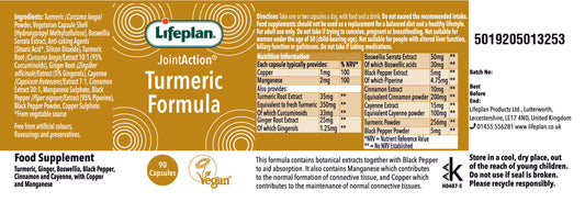 Joint Action® Turmeric Formula label