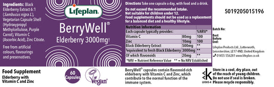 Lifeplan's BerryWell® capsules label
