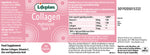 Lifeplan Collagen supplement label with pink background and white text