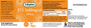 Lifeplan B12 Sublingual supplement label with orange background