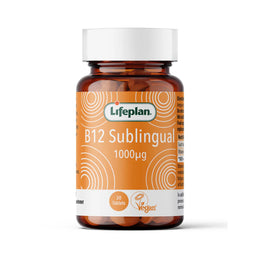 Lifeplan B12 Sublingual supplement bottle on a white background