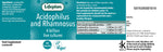 Lifeplan Acidophilus and Rhamnosus supplement label with text and branding.