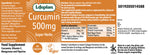 Lifeplan Curcumin 500mg supplement label with ingredients and nutritional information.