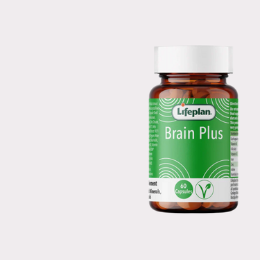 Lifeplan Brain Plus supplement bottle on a white background